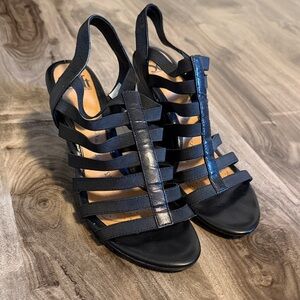 Söfft Black Strappy Slingback Sandals